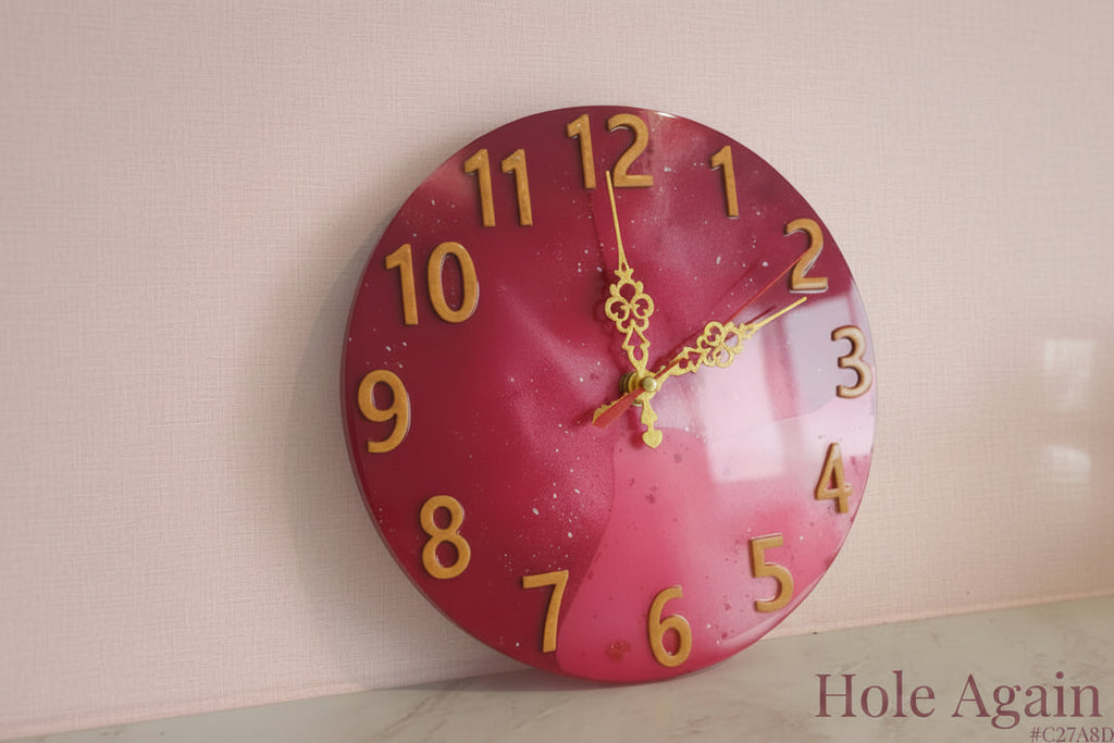 Handcrafted Resin Wall Clock — 26.2 cm