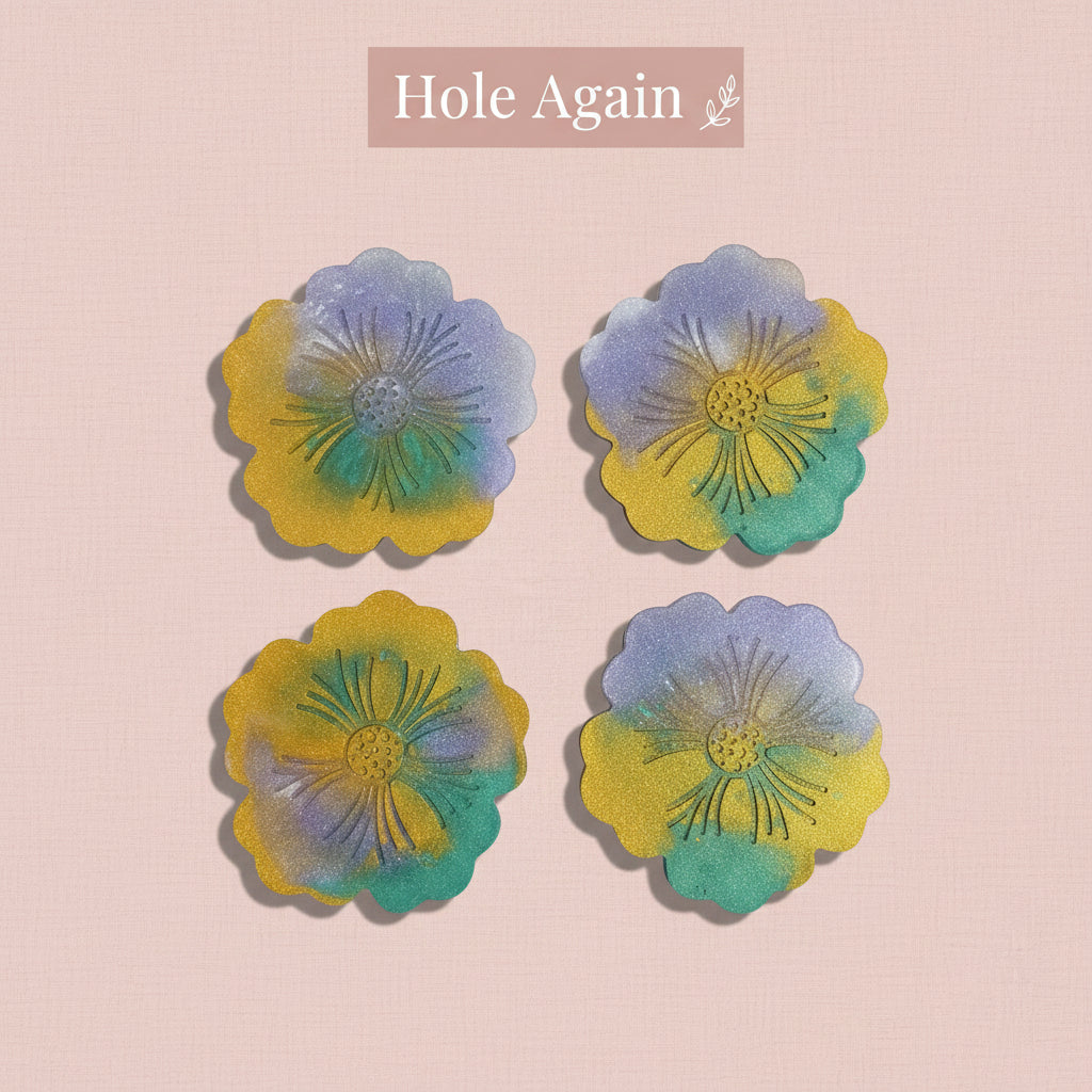 Flower‑Imprint Resin Coasters