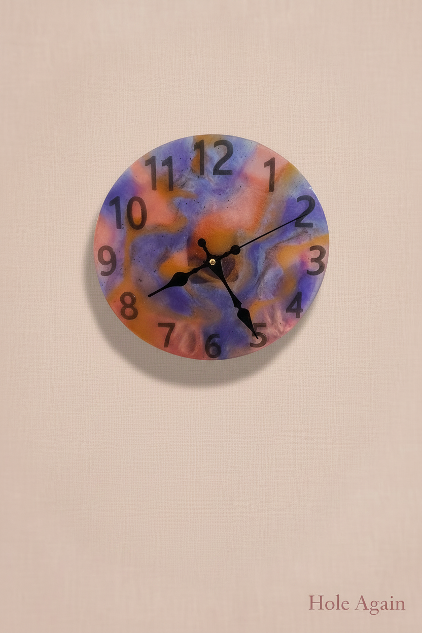 Handcrafted Resin Wall Clock — 26.2 cm