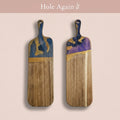 Resin Accent Acacia Serving Board — Extra‑Long