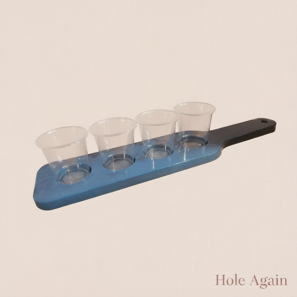 Hand‑Poured Resin Shot Paddle — “Give Your Best Shot”