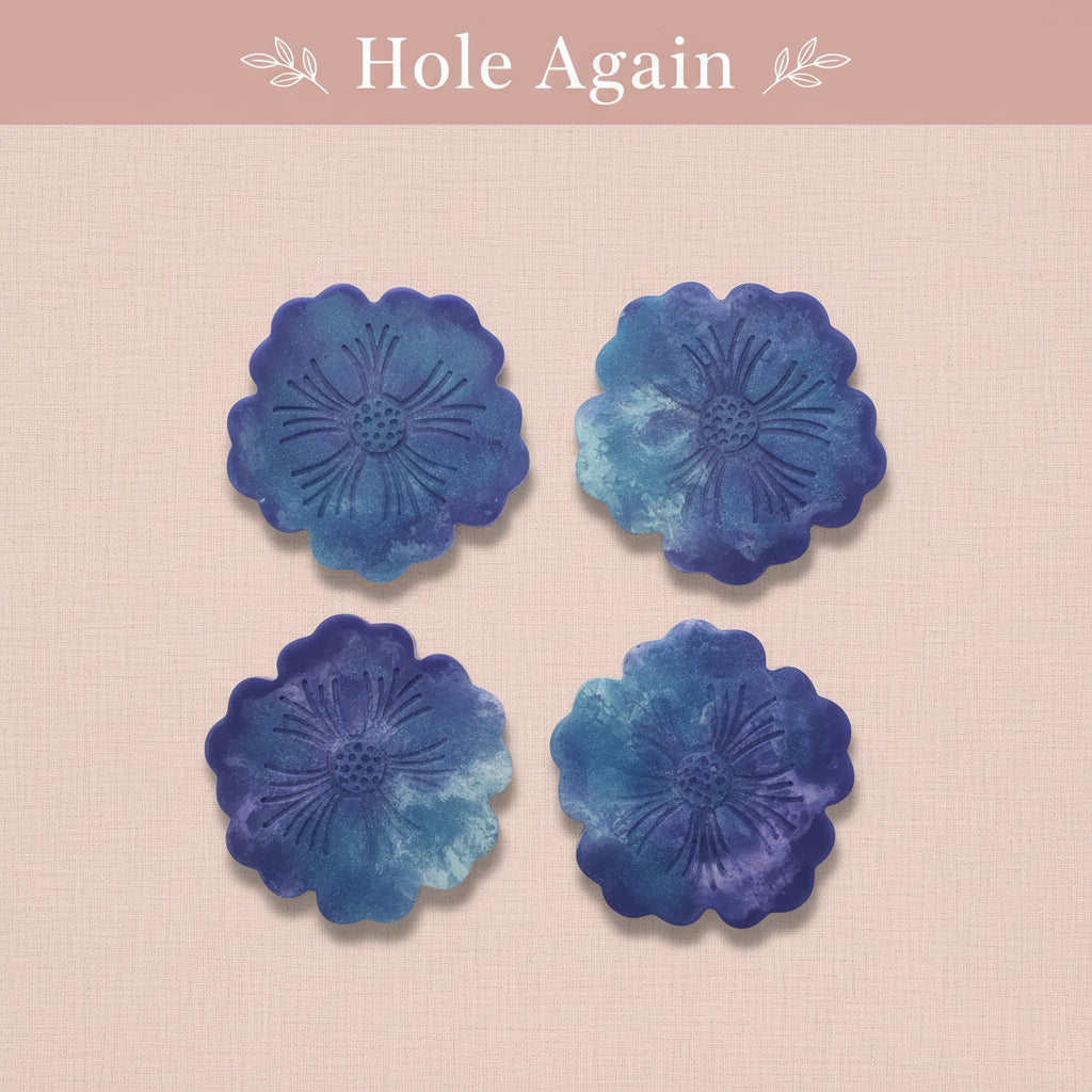 Flower‑Imprint Resin Coasters
