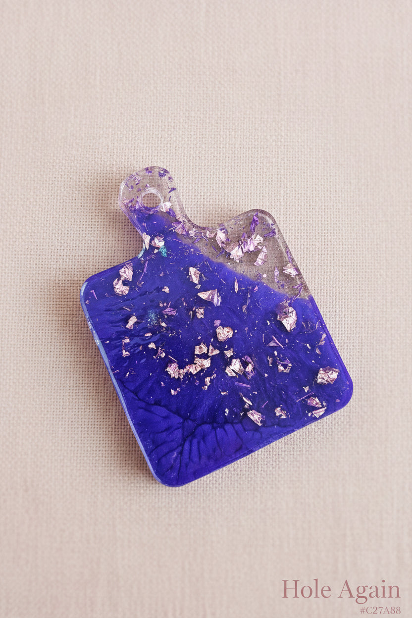 Handcrafted Resin Paddle — 10 cm × 10 cm (Decorative, Fully Resin)