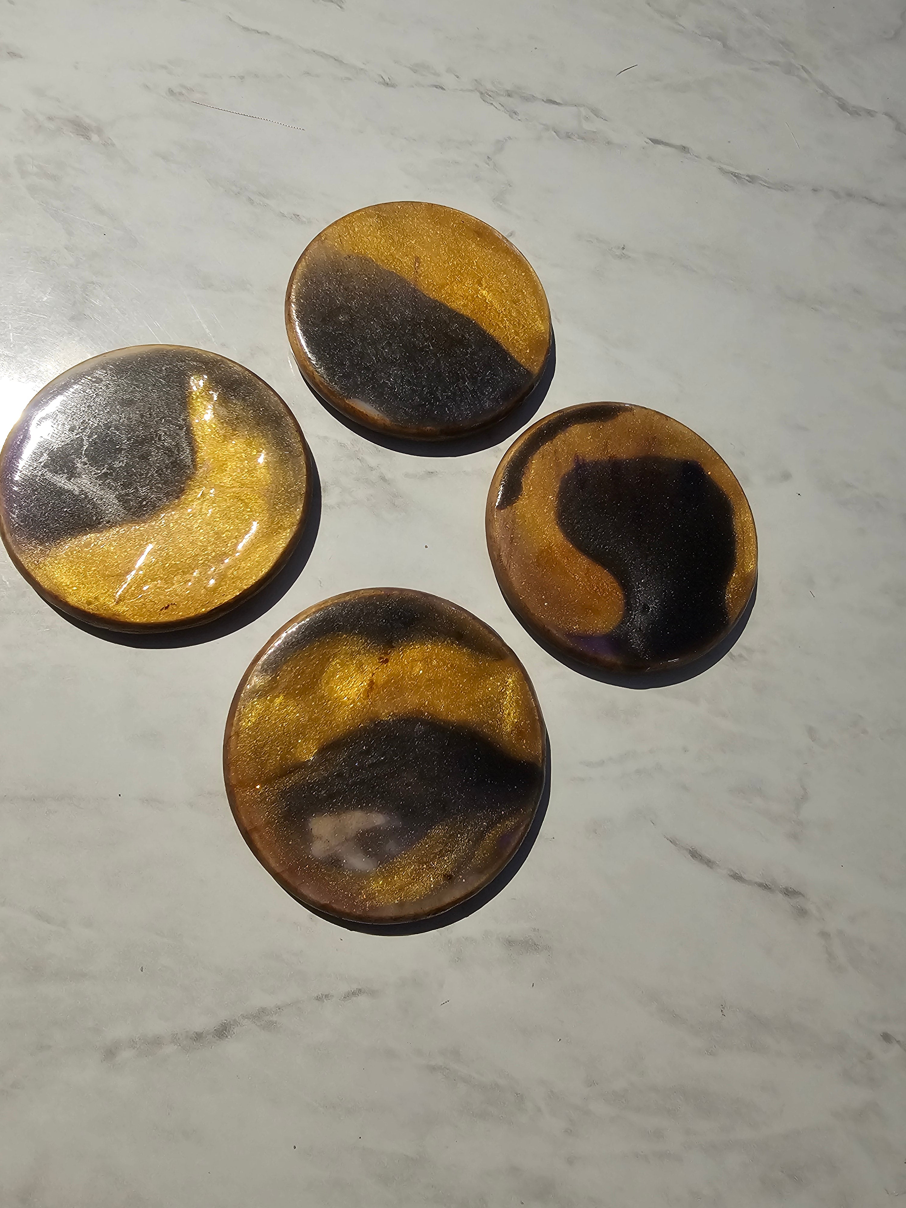 Bamboo Resin Coasters (Set of 4)