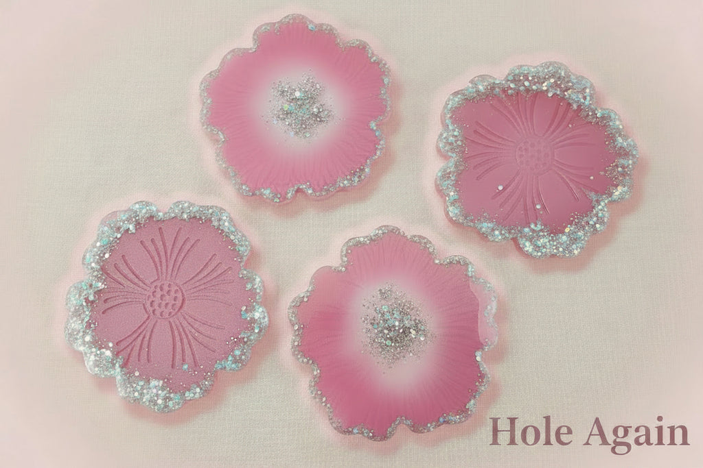 Flower‑Imprint Resin Coasters