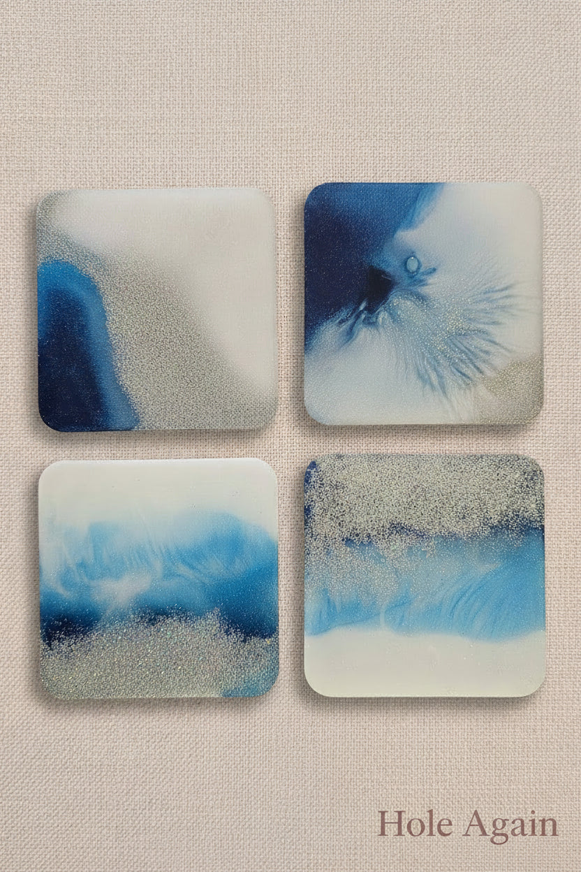 Handcrafted Resin Coasters — Square & Round (Set of 4 or 6)